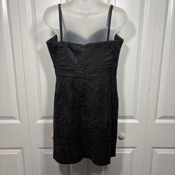 Walter Baker Black Floral Sheath Dress Womens L Cocktail Party Gothcore - Picture 4 of 10